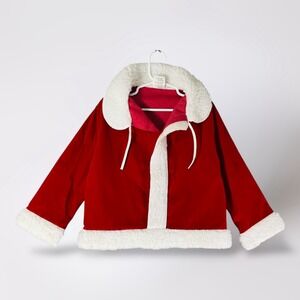 Toddler Santa Suit Jacket Vintage 90s Red White Holiday Christmas Costume